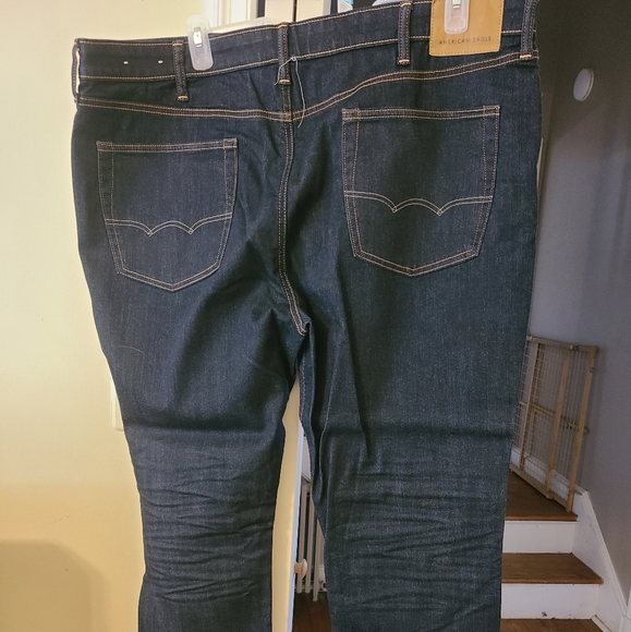 Mens Size 42w 32l American Eagle Dark Wash Jeans New Without Tags - Picture 3 of 4
